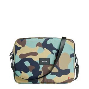 STATE NWT in packaging-Camouflage laptop bag - Green, Brown, Black, Aqua
